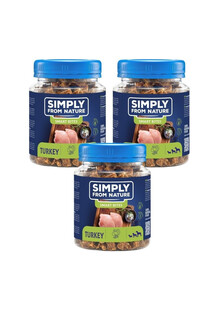 SIMPLY FROM NATURE Smart Bites Trenerki z indyka dla psów 3x130 g