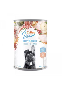 Dog Verve GF Puppy&Junior Turkey&Lamb 400 g bezzbożowa mokra karma z indykiem i jagnięciną dla szczeniąt i młodych psów