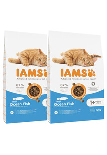 IAMS for Vitality sucha karma dla dorosłych kotów z rybami oceanicznymi 20 kg (2 x 10 kg)