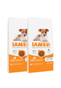 IAMS ProActive Health Puppy & Junior Small & Medium Breed Chicken 24 kg (2 x 12 kg)- sucha karma dla szczeniąt ras małych i średnich