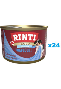 RINTI Gold Junior Poultry Mini Drób dla szczeniąt ras małych 24x185 g