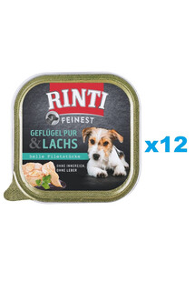 RINTI Feinest Poultry Pure&Salmon tacka drób i łosoś 12x150 g