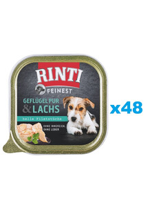 RINTI Feinest Poultry Pure&Salmon tacka drób i łosoś 48x150 g