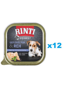 RINTI Feinest Poultry Pure&Deer tacka drób i jeleń 12x150 g