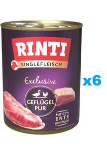 RINTI Singlefleisch Exclusive Poultry Pure monobiałkowa drób 6x800 g