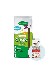 VERSELE-LAGA Granulat dla królików miniaturowych Crispy Pellets Rabbits 25 kg + przysmak Crock Complete Apple 50g jabłkowy