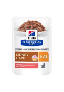 Prescription Diet Feline k/d Kidney Care z łososiem 12x85 g w saszetkach