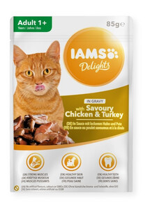 IAMS Cat Adult All Breeds Chicken & Turkey In Gravy 85 g - karma mokra dla kota w sosie