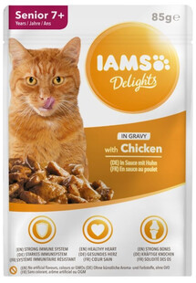 IAMS Cat Senior All Breeds Chicken In Gravy Pouch 85 g mokra karma dla dorosłych kotów