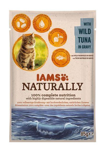 IAMS Naturally Adult Cat with Wild Tuna in Gravy 85 g mokra karma dla kota