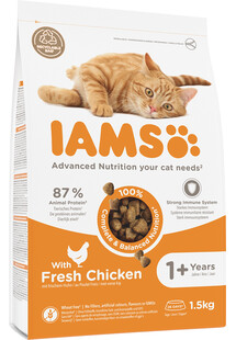 IAMS for Vitality Chicken sucha karma dla dorosłych kotów z kurczakiem 1,5 kg