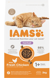 IAMS For Vitality Cat Adult Hairball Chicken 3 kg sucha karma dla kota