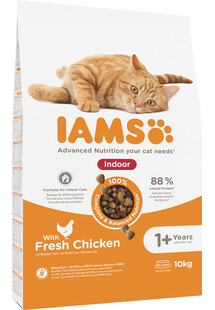 IAMS For Vitality Indoor sucha karma z kurczakiem dla dorosłych kotów domowych 10 kg