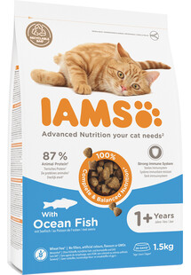 IAMS for Vitality sucha karma dla dorosłych kotów z rybami oceanicznymi 1,5 kg