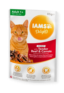 IAMS Cat Delights Beef & Carrots Jelly 85g -mokra karma dla kotów