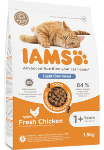 IAMS for Vitality Sterilised sucha karma dla kotów dorosłych po kastracji z kurczakiem 1,5 kg