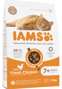 IAMS For Vitality Cat Senior Chicken karmasucha  dla starszych kotów z kurczakiem 1.5 kg