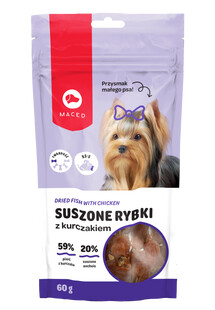 MACED SUSZONA RYBA Z KURCZAKIEM 60g - przysmak dla psa, 60g