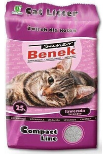 Super Benek Compact Line Lawenda 2x 25 L - żwirek dla kotów o zapachu lawendy (50 l)