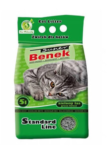 Super Benek Standard Line Żwirek Dla Kotów Zielony Las 2x 5 L - bentonitowy żwirek dla kotów o zapachu zielonego lasu 10 L