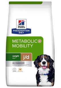 HILL'S Prescription Diet Canine Metabolic + Mobility 4 kg - Dietetyczna sucha karma dla psów z kurczakiem 4 kg + 1 puszka GRATIS