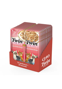 INABA Twin Tuna & Chicken Recipe 24x40 g Tuńczyk z kurczakiem w bulionie dla kotów