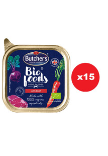 BUTCHER'S BIO foods wołowina 15x150 g pasztet dla psa