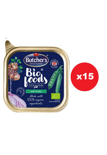 BUTCHER'S BIO foods indyk 15x150 g pasztet dla psa