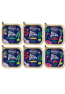 BUTCHER'S BIO foods Mix smaków indyk, wołowina, kurczak 6x150 g pasztet dla psa