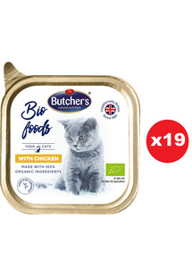 BUTCHER'S BIO foods kurczak 19x85 g pasztet dla kota