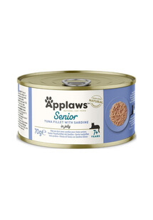 APPLAWS Cat Senior Tuna Fillet with Sardine in Jelly tuńczyk z sardynką w galaretce dla starszych kotów 70 g