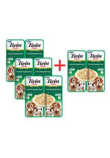 INABA Dog Twin Kurczak, warzywa w bulionie dla psów 2x40 g 3+1 GRATIS