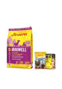 JOSERA Miniwell 10kg dla dorosłych psów ras małych + 1x Denties & Meat Lovers GRATIS