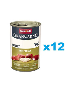 ANIMONDA GranCarno Wieprzowina ze żwaczem dla psa 12x400 g