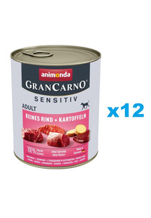 ANIMONDA Grancarno Sensitive wołowina z ziemniakami 12x800 g