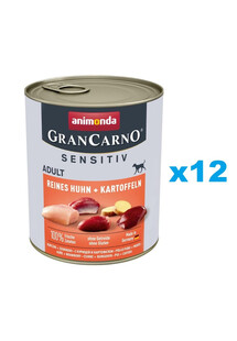 ANIMONDA Grancarno Sensitive kurczak z ziemniakami 12x800 g