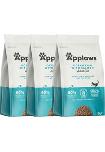 Applaws Complete Cat Food Adult Cat Ocean Fish with Salmon - sucha karma dla dorosłych kotów z rybami oceanicznymi z łososiem 5,4 kg (3x1,8 kg)