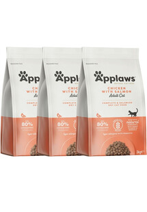 Applaws Complete Cat Food Adult Cat Chicken with Extra Salmon - sucha karma dla dorosłych kotów kurczak z łososiem 6 kg (3x2 kg)