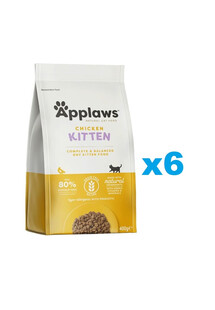 Applaws Complete Kitten Food Kitten Chicken - sucha karma dla kociąt z kurczakiem  2,4 kg (6x400g)