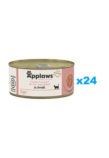 APPLAWS Natural Cat Food Tuna with Salmon in Broth 24x70 g tuńczyk z łososiem w bulionie dla kotów