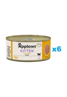 APPLAWS Natural Cat Food Kitten Chicken Breast 6x70 gmokra karma dla kociąt kurczak w galaretce dla kotów