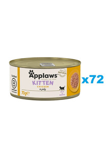 APPLAWS Natural Cat Food Kitten Chicken Breast 72X70 g mokra karma dla kociąt kurczak w galaretce dla kotów