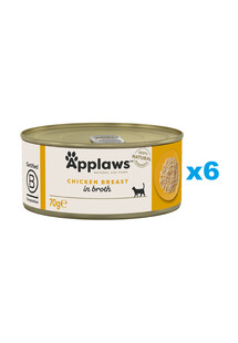 Applaws Natural Cat Food Chicken Breast 6x70 g mokra karma dla kotów z kurczakiem w bulionie