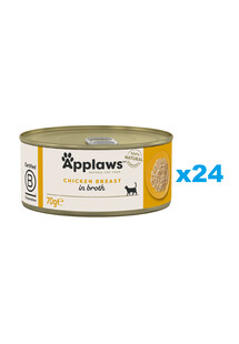 APPLAWS Natural Cat Food Chicken Breast in Broth  24x70 g pierś z kurczaka w bulionie dla kotów