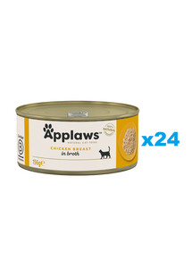 APPLAWS Natural Cat Food Chicken Breast in Broth 24x156g pierś z kurczaka w bulionie dla kotów