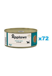 APPLAWS Natural Cat Food Ocean Fish in Broth 72x156 g ryba oceaniczna w bulionie dla kotów