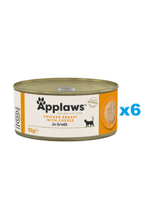 Applaws Natural Cat Food Chicken Breast with Cheese 6x156 g mokra karma dla kotów kurczak z serem w bulionie