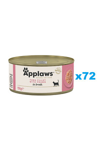 Applaws Natural Cat Food Tuna Fillet with Prawn 72x156 g mokra karma dla kotów tuńczyk z krewetkami w bulionie