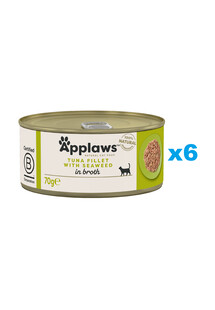 APPLAWS Natural Cat Food Tuna with Seaweed in Broth 6x70 g tuńczyk z wodorostami w bulionie dla kotów