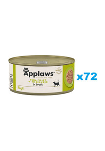 APPLAWS Natural Cat Food Tuna with Seaweed in Broth 72x156 g tuńczyk z wodorostami w bulionie dla kotów